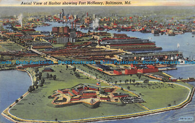 R155340 Luftaufnahme des Hafens zeigt Fort McHenry Baltimore. Md. I. und M. Otte