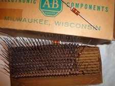 10 Pieces New NOS Allen Bradley Carbon Composition Resistors 1 Watt 5% 9.1K Ohm