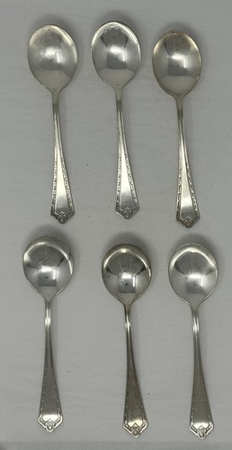 1915 Hampden Silberplatte runde Schale Suppenlöffel 6er Set von International Silver
