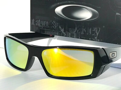 NEW Oakley Gascan Shiny Black POLARIZED Galaxy Gold Fire Lens