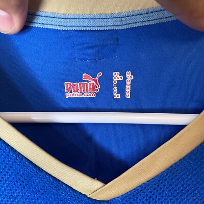 ITALY 2008 HOME PUMA ROBERTO BAGGIO 10 FOOTBALL BLUE JERSEY MEN Sz