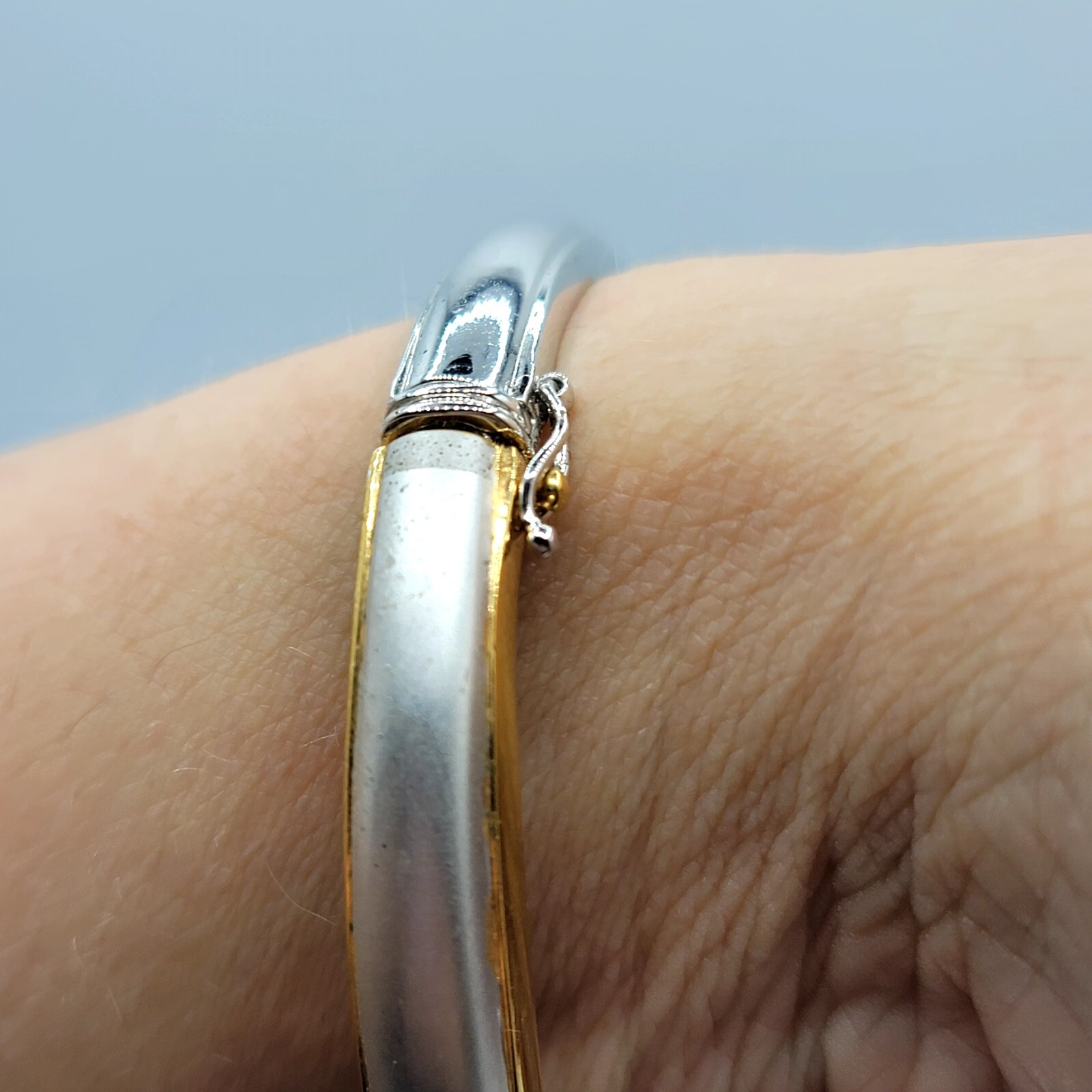 Vintage Bangle Bracelet Hinged Solitaire Cubic Zi… - image 7