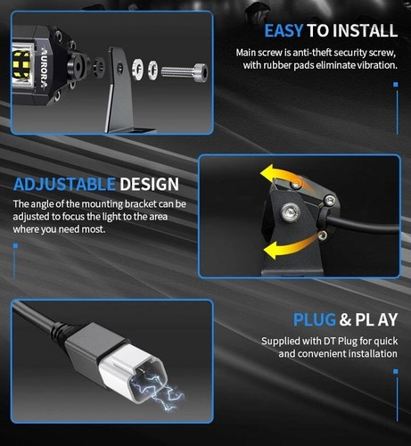 Barra LED Slim AURORA S5 Combo 304mm 50W 4760 Lumen Chip Osram - Imagen 12 de 12