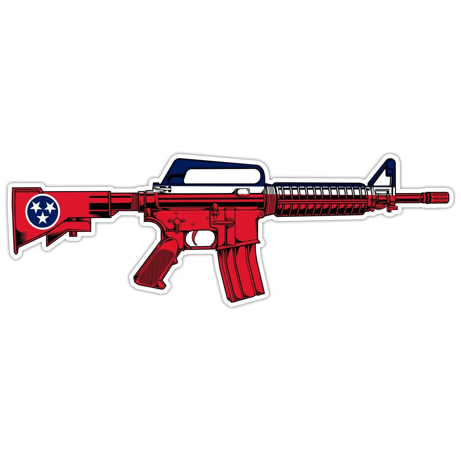 AR 15 Rifle Tennessee Flag Sticker Decal