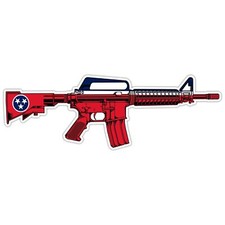 Ar 15 Rifle Tennessee Flag Sticker Decal