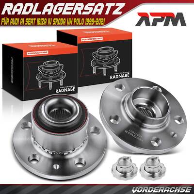 2x Radnabe Radlager Vorne für Audi A1 A2 VW Polo 6R 9N Fox Skoda Fabia 1 2 Rapid