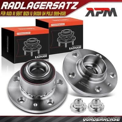 Kit 2x Moyeu Roulement Avant pour Audi A1 A2 VW Polo 6R 9N Fox Skoda Fabia - Photo 1/4