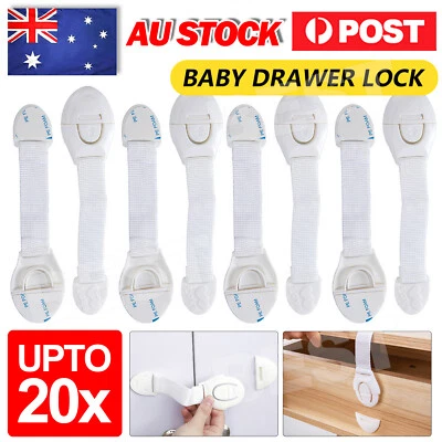 20X Child Kids Baby Safety Lock For Door Drawers Cupboard Cabinet Adhesive - image 1 of 4