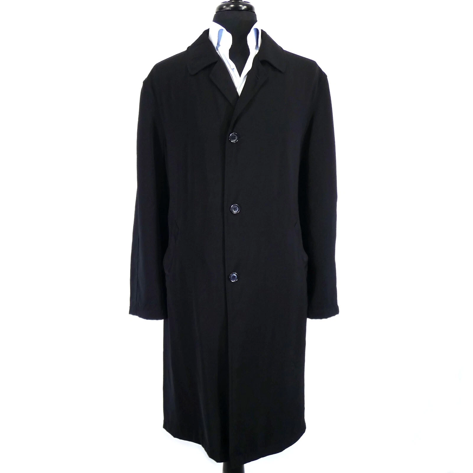Giorgio Armani — ARMANI Collezioni Italy "Water Repellent" Black Trench Rain Coat 42