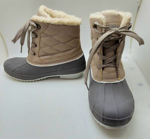 Womens KHOMBU Zany Duck boot textile upper rubber soles size 9M PREOWNED - Picture 2 of 6