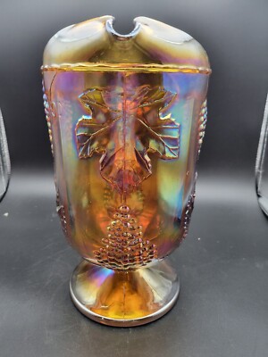 Vintage Indiana Glass Amber Gold Carnival Pitcher Large Harvest