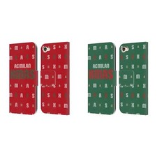 AC MILAN CHRISTMAS JUMPER LEATHER BOOK WALLET CASE FOR APPLE iPOD TOUCH MP3
