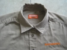 WHATABURGER Fast Food Employee Work Uniform Khaki Shirt Costume USED Ladies SM