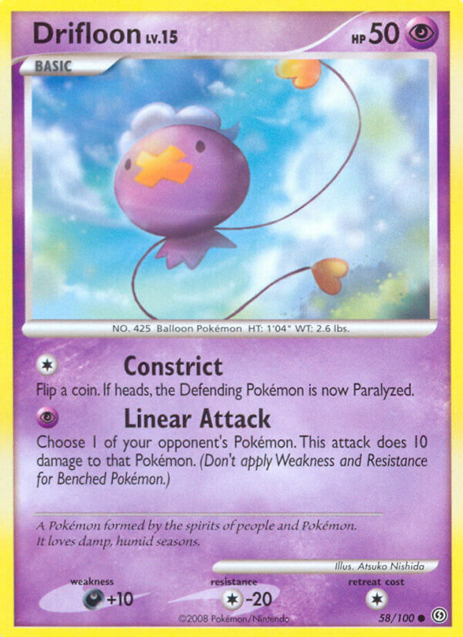 Drifloon - 58/100 - Common LP, English Pokemon Stormfront