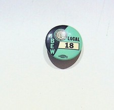 Vtg IBEW Local 18 Union Pin Button Collectible Badge Retro Memorabilia