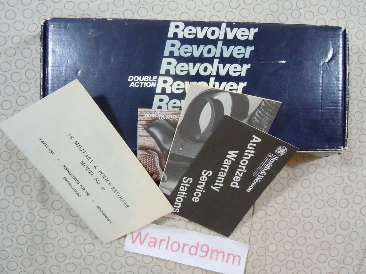 SMITH & WESSON MODEL 10 FACTORY CARDBOARD BOX WITH MANUAL - 123527