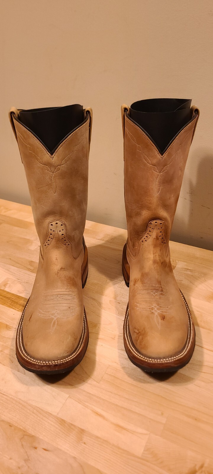 Rios of Mercedes Cowboy Boots , Mens 10.5 A , 2999N Roper Toe , Vibram