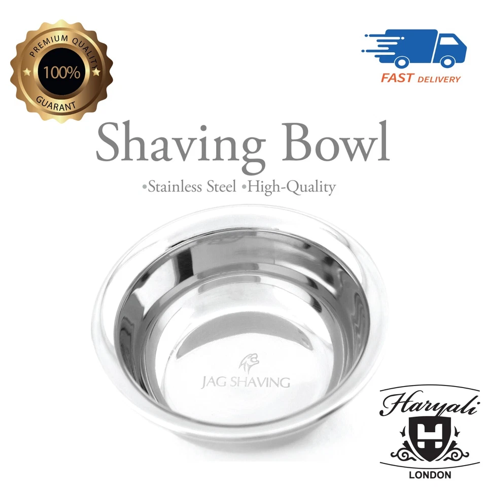 JAG SHAVING Herren Nassrasierschale Edelstahl HOCHWERTIG Gesicht Rasierbecher