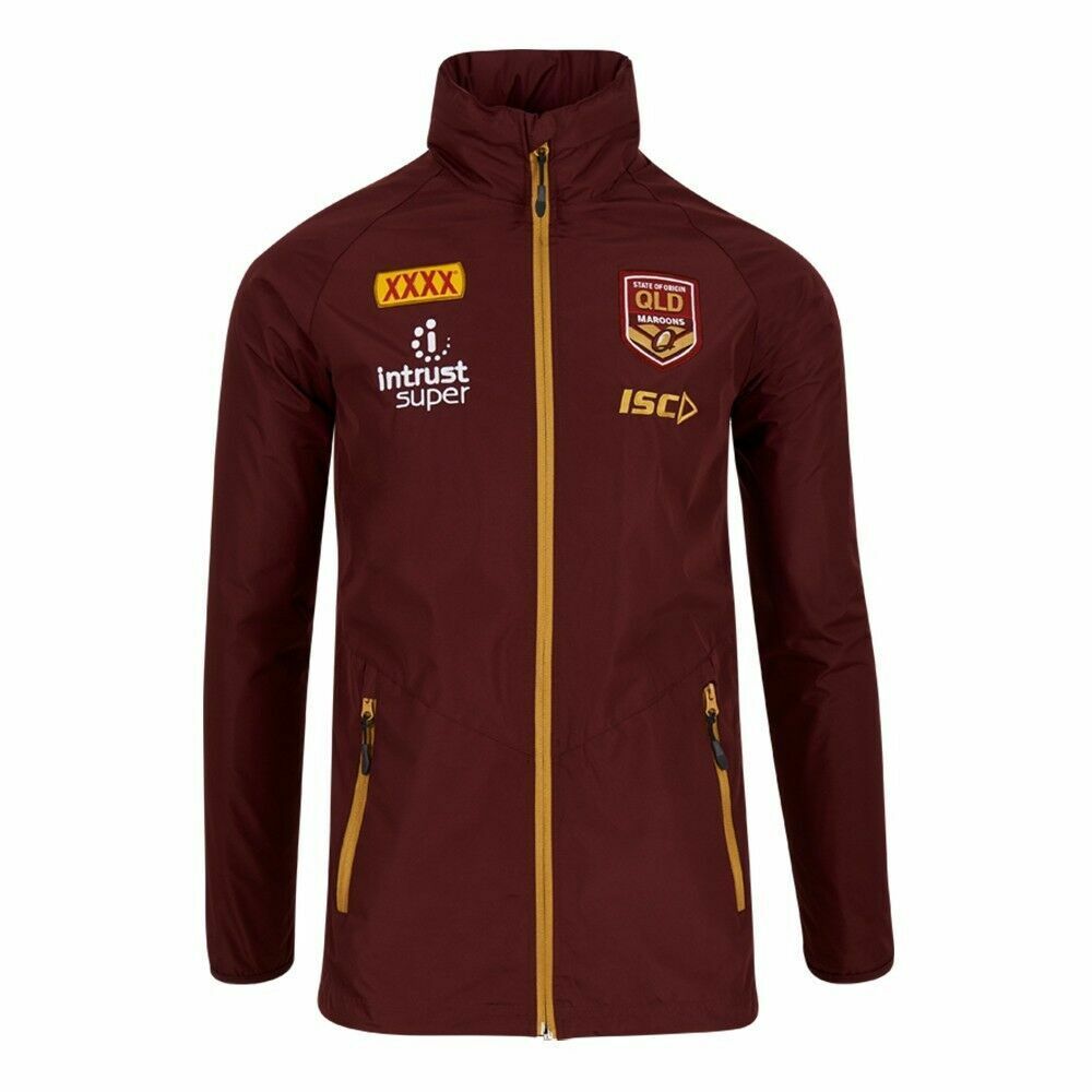 Queensland QLD Maroons Origin ISC Players Wet Weather Jacket Sizes