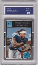 DERRICK HENRY ROOKIE CARD Titans Football 2016 Donruss GEM MINT 10 RATED $$ RC!