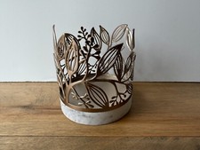 Bath Body Works Stone 7oz Candle Sleeve Holder Modern Trees Leaves Plants