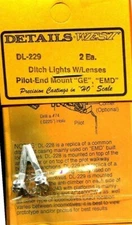 Details West 229 x HO Ditch Lights w/Bulbs Pilot-End GE