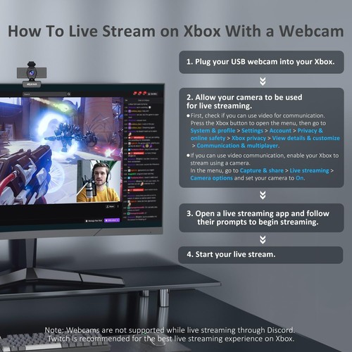Compact 1080P Webcam with Noise-Canceling Mic & Privacy Protection for Streaming - Picture 10 of 12