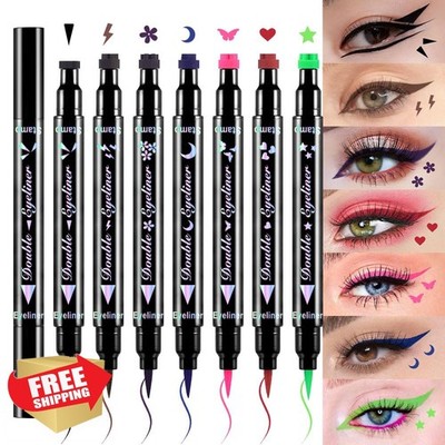 evpct 7pc Colored Liquid Eyeliner Stamp Set Star Flower Heart Moon