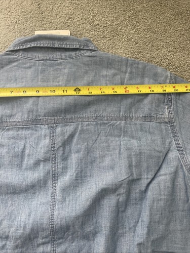 LEVI'S Hombre Talla Camisa grande azul claro castaño rojizo trabajador manga larga abotonada - Imagen 16 de 16