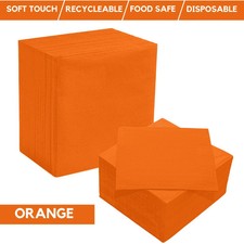 100 PAPER NAPKINS , SOFT 2 PLY FOOD SAFE POPPIES PARTY  CATERING 33CMS OR 40 CMS