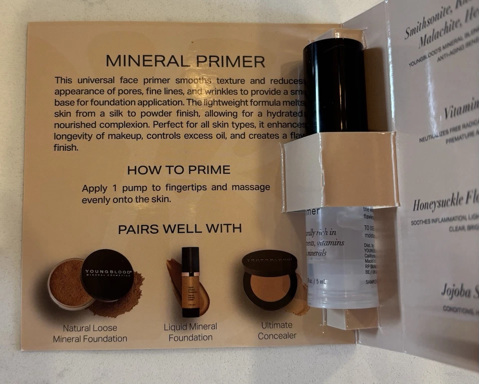 Youngblood Skin Mineral Cosmetics Mineral Primer Anti-Aging (6) 1oz/30mL Total - image 3 of 4