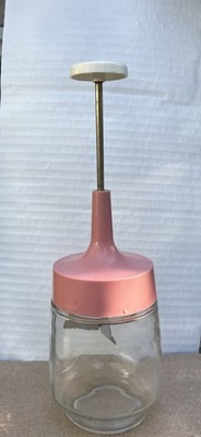 Vintage Gemco USA Food Nut Chopper Stainless Steel Blades Rare Pink Retro