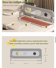 BRAND NEW Grey Toddler Safety Bed Rail Guard   71  Rail For kids Easy Install