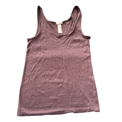Hanro of Switzerland Cotton Seamless Scoop Neck Tank Plum Mauve Small Style 1604