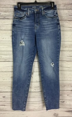 Old Navy Extra Stretch O.G. Straight Jeans Women's 2 Blue High Rise Distressed