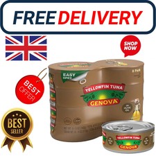 Genova Premium Yellowfin Tuna in Olive Oil, Wild Caught, Solid Light, 5 oz. 8pcs