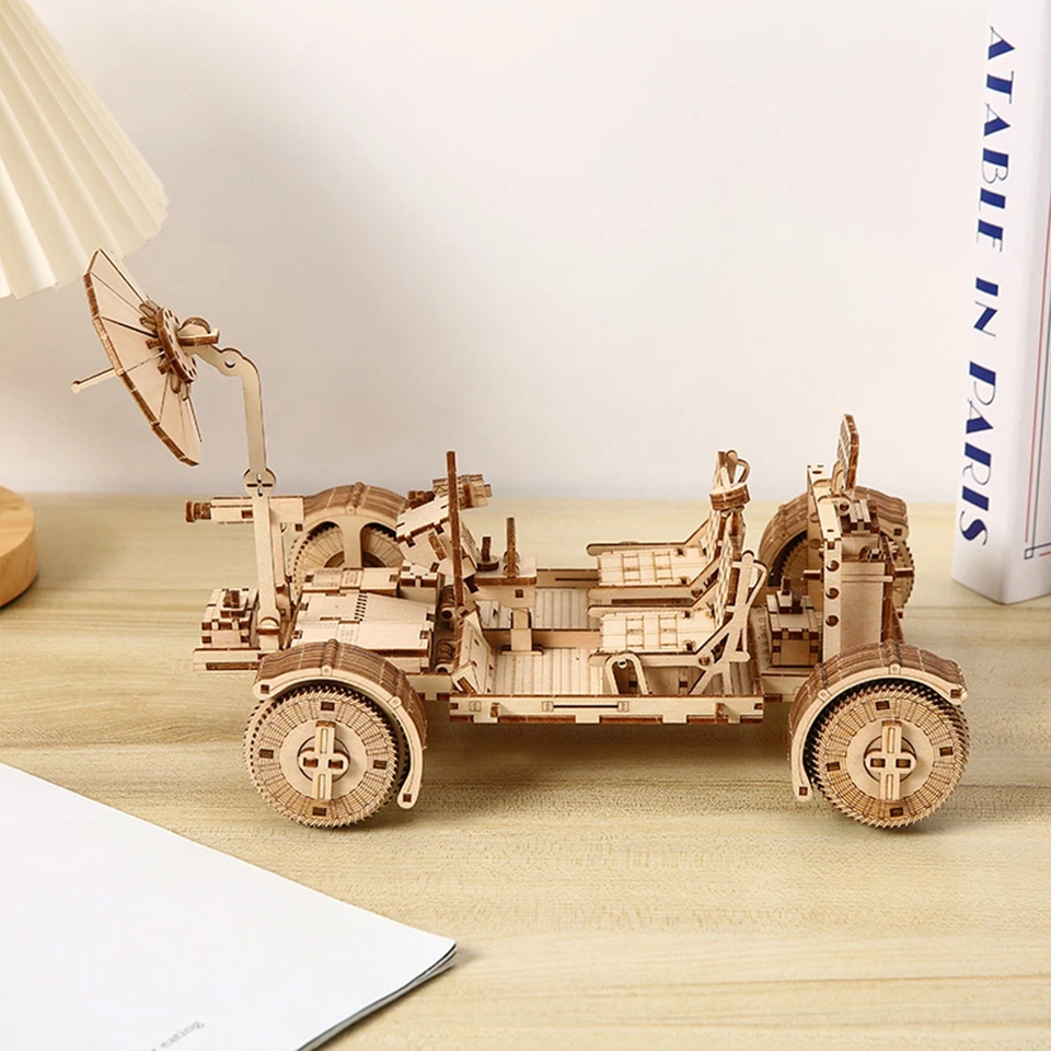 Lunar Rover Model Toy Wooden 3D Puzzle DIY Building Jigsaw 388piecs Xmas Gifts - Image 4 of 4