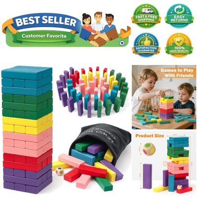Creative Wooden Stacking Blocks and Dice - Learn Through Play for Kids 3+