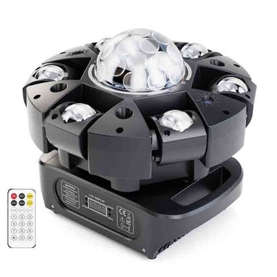6Arm 120W RGBW LED Laser DJ Stage Light 540° Pan DMX 433MHz Remote Voice Control