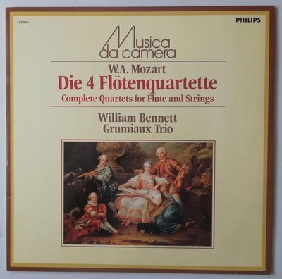 412 058-1 Mozart COMPLETE FLUTE QUARTETS Vinyl LP Bennett Grumiaux Play Tested