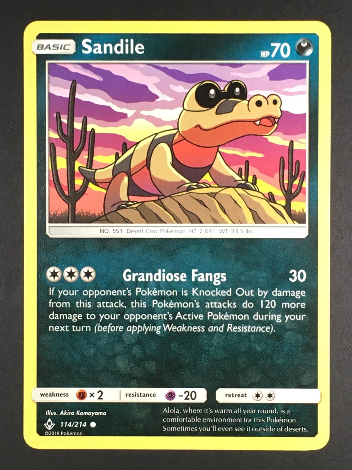 Pokemon TCG Sandile 114/214 Unbroken Bonds Regular Common NM/M