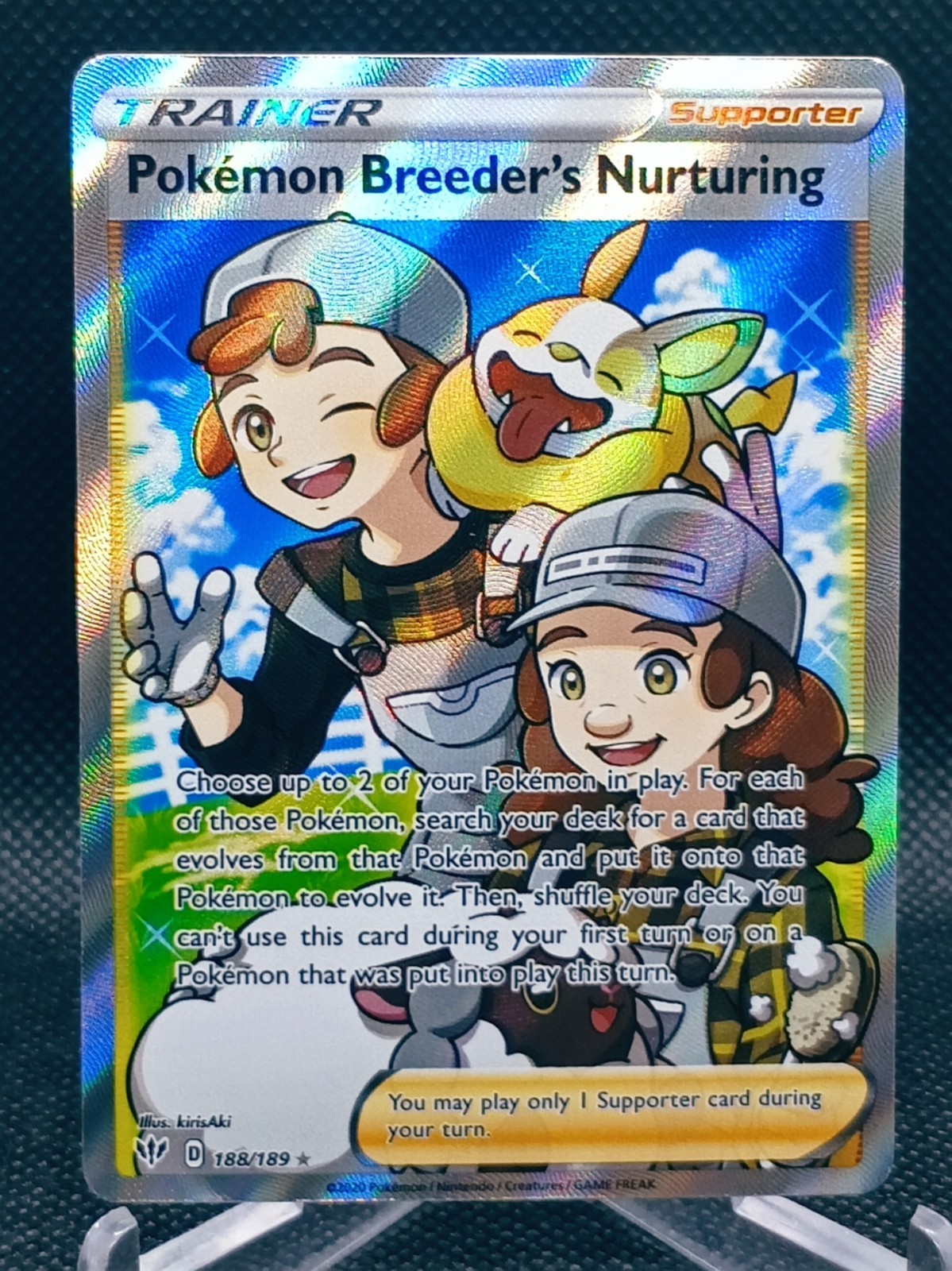 Pokemon Breeder's Nurturing 188/189 Ultra Rare Darkness Ablaze Pokemon TCG NM
