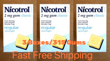 Nicotrol Nicotine Gum 2 MG Classic Flavor 3 Boxes/315 Pieces - Exp 09/2027