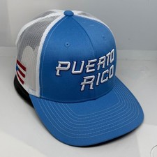 PUERTO RICO BASEBALL 3-D EMBROIDERED - PR FLAG AT SIDE TRUCKER SNAPBACK HAT