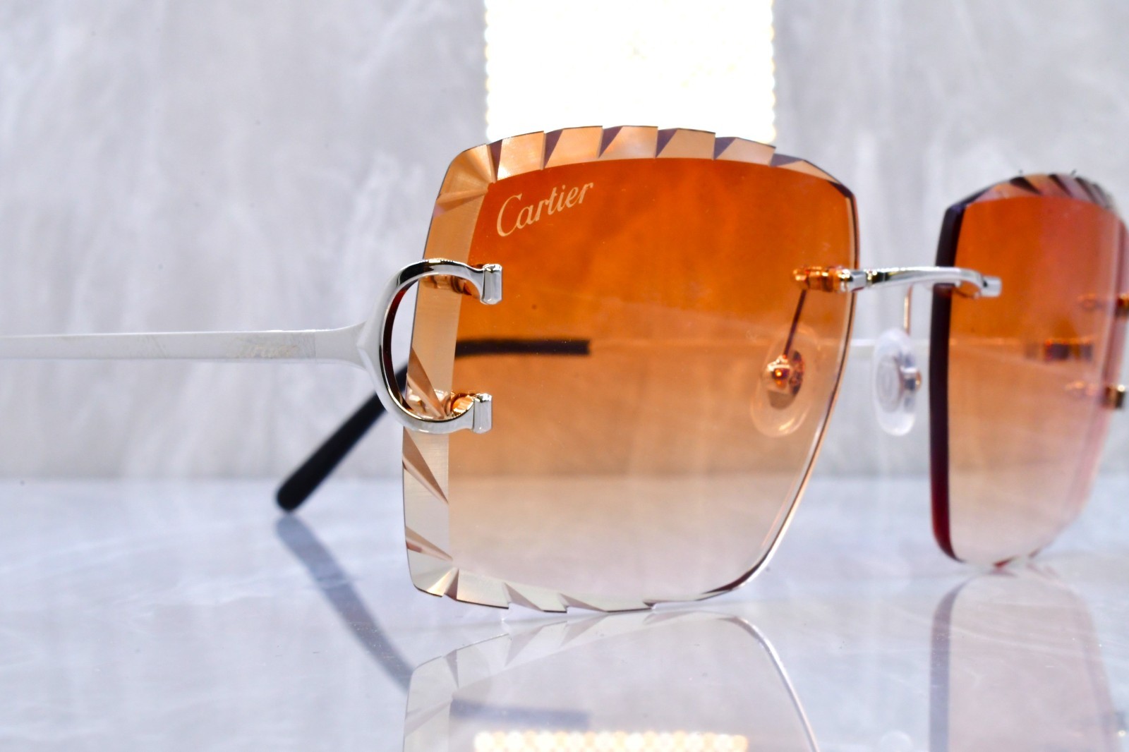Cartier rimless Damond cut sunglasses fred BIG C decor CT0092O ...
