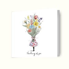 Get Well Soon Flowers Card "Thinking of You", Lucy Claire, Blank Inside, FSC
