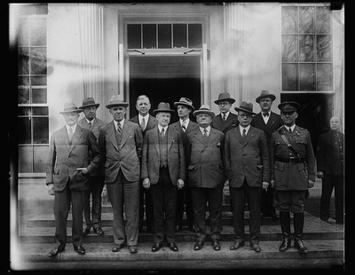 Washington D.C. Calvin Coolidge Group Outside White House 1927 Portrait