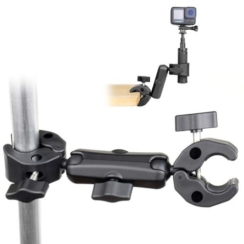  Double Super Clamp Camera Mount, Umbrella Clamp for Chair, Desk, Stroller, 