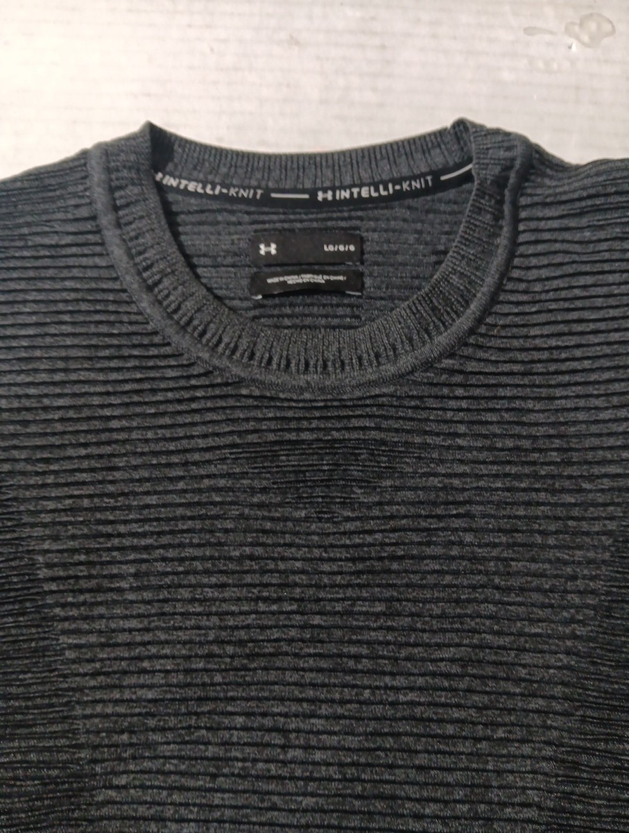 Under Armour Shirt Men's Large Gray UA IntelliKnit Long Sleeve
