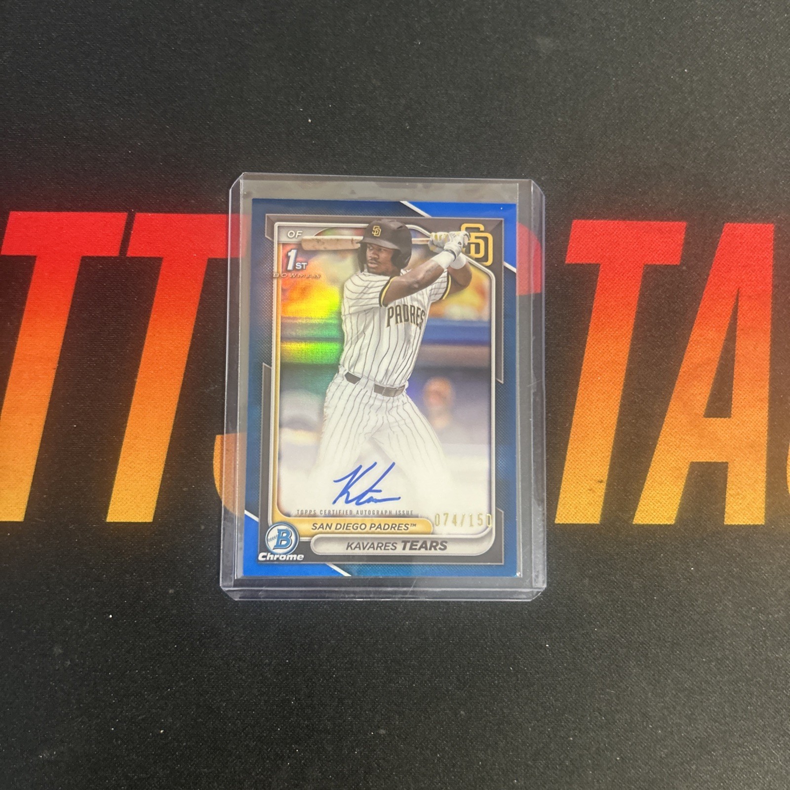 2024 Bowman Draft Chrome Blue Auto Refractor Kavares Tears #CPA-KT 74/150